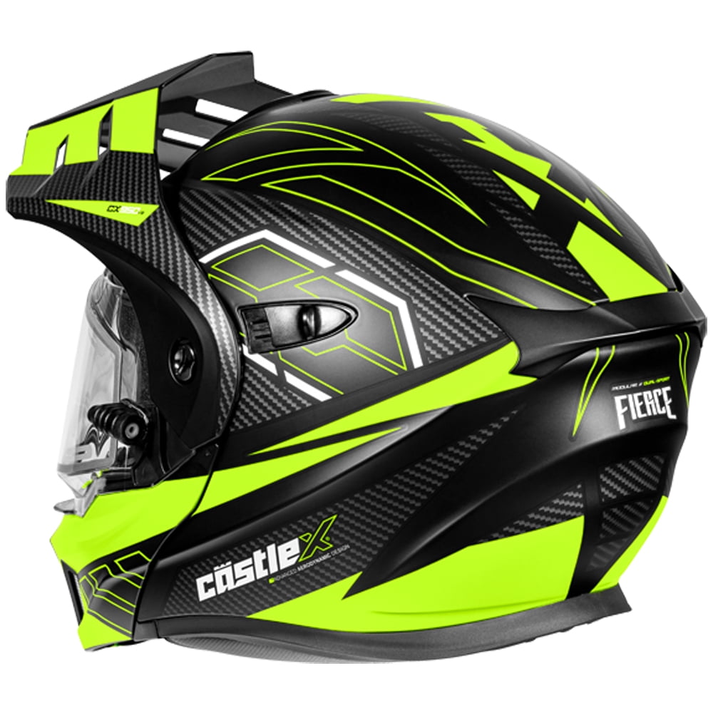 Castle CX950 V2 Fierce Modular Snow Helmet w/Electric Shield Black/Hi-Vis SM