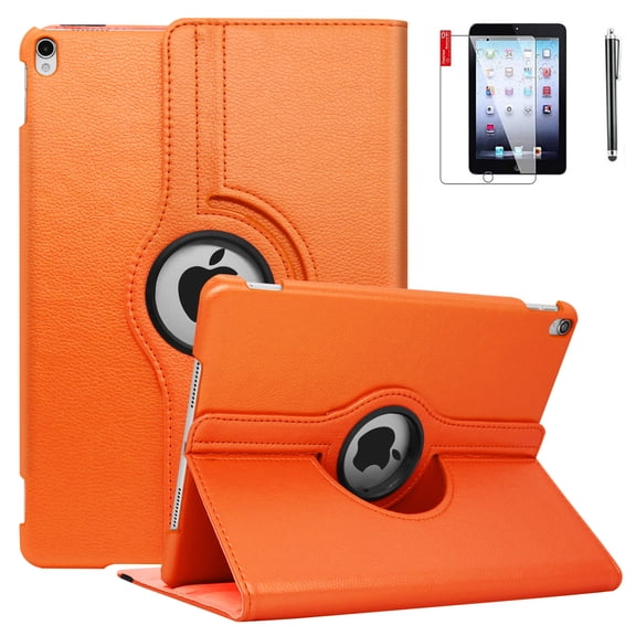 iPad Air 2 Case Cover with Bonus Screen Protector - Multi-Angle Viewing 360 Degree Rotating Smart Case Cover, Auto Sleep/Wake, Leather Full Body Protective Cover for iPad Air 2