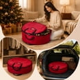 thumbnail image 6 of Christmas Wreath Storage Bag, 60cm Round Holiday Wreath Container with Reinforced Handles, PVC Material Christmas Decoration Storage Bag -Red, 6 of 6