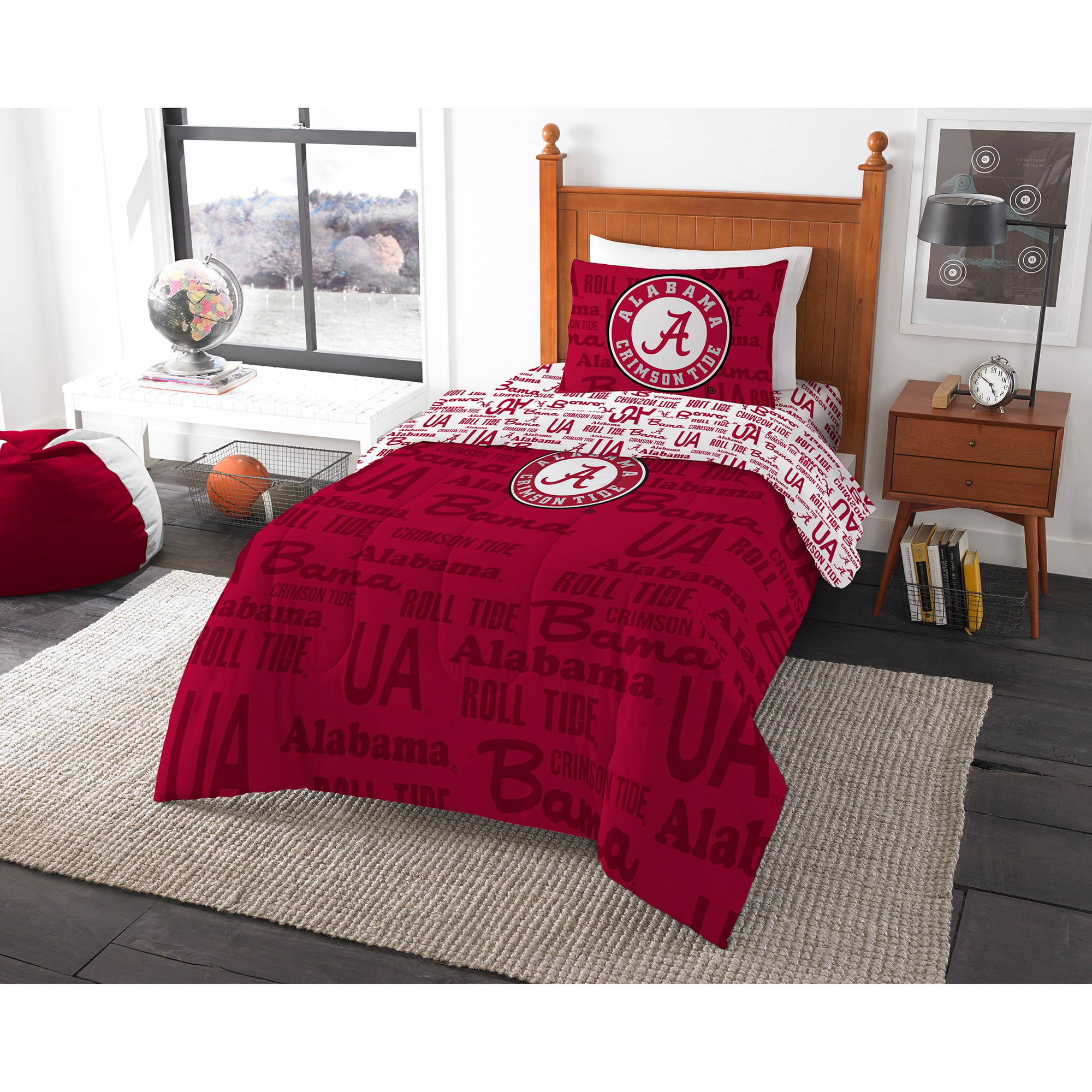 Alabama Crimson Tide 3 Pc KING Printed Comforter & Shams NCAA College Bedding 