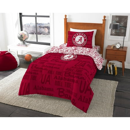 NCAA University of Alabama Crimson Tide Twin Bed in a Bag Complete Bedding Set