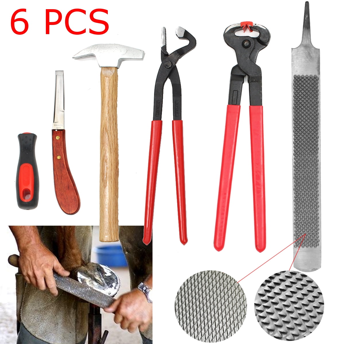 Kit De Maréchal-ferrant Professionnel 7 Pièces – Outils De Parage Pour Sabots De Cheval
