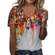 thumbnail image 2 of Mujeres blusa botón V Masajeadores de cuello manga corta hombro frío con estilo casual señora Top para el verano, 2 of 6