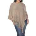 thumbnail image 3 of Women's Plus Size Sansa Knit Fringe Poncho, 3 of 4