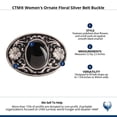 thumbnail image 4 of CTM  Ornate Floral Silver Belt Buckle (Women), 4 of 4