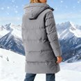 thumbnail image 5 of WXLWZYWL Women's Winter Plus Size Long Hooded Puffer Coat 2 Pockets Casual Solid Outwear with Drawstring and Zipper, 5 of 6