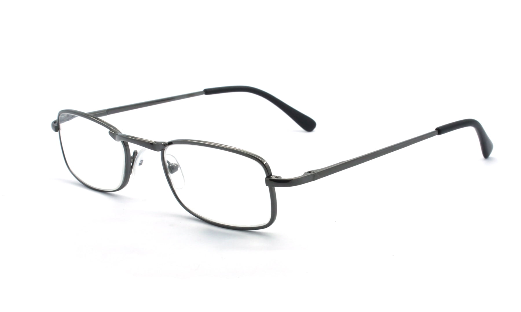 EYE ZOOM 5 Pack Unisex Vantage Metal Reading Glasses with Spring Hinge, Gunmetal, +300