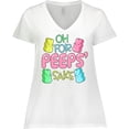 thumbnail image 3 of Inktastic Oh for Peeps' Sake Easter Bunnies Women's Plus Size V-Neck T-Shirt, 3 of 5