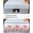 thumbnail image 7 of Mushroom Wrap Around Bed Skirts for Queen Bed 18" Drop, Bed Skirt with Adjustable Elastic Belt Dust Ruffle Bed Valance for Bedroom Hotel Luxury Pink Butterfly Rustic Botanical Leaf Bed Frame Cover, 7 of 7