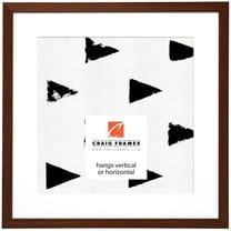 Craig Frames Farmhouse Essentials Tall, 20x20 inch Picture Frame Matted for a 16x16 Photo, Walnut Brown