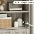 thumbnail image 6 of Farmhouse Bookcase with Doors 11.8in Depth Display Storage Shelves 71.4in Tall Industrial Bookshelf Wooden 6 Shelf Bookshelves for Bedroom, Living Room, Home Office (Grey), 6 of 7