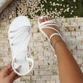 thumbnail image 4 of Hinvhai Women's Flat Sandals, Comfort Slip-on Elastic Ankle Strap Slingback Light Weight Casual Walking Sandals White 9.5(43), 4 of 8