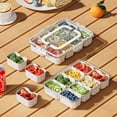thumbnail image 3 of Nuevo Cajón para Verduras Condimentos Alimentaria Caja para Especias Plástico Sellada para Formato Dividido Caja Especias Transparente Ocho Compartimentos (mango Cuadrado Con Tenedor Y Cuchara), 3 of 9