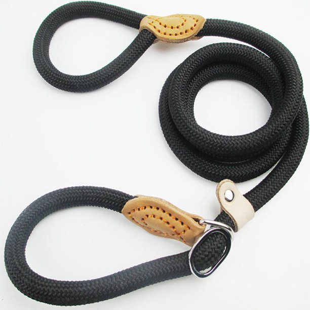 Correa para perros Cuerda antideslizante Correa de plomo Cuerda trenzada de alta resistencia Collar de bucle ajustable Correas de entrenamiento para perros medianos y grandes Tan Jianjun unisex