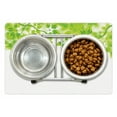 thumbnail image 1 of Leaves Pet Mat for Food and Water, Freshening Background Vibrant Leafage in Spring Flourishing Open up Plant Theme, Non-Slip Rubber Mat for Dogs and Cats, 18" X 12", by Ambesonne, 1 of 2