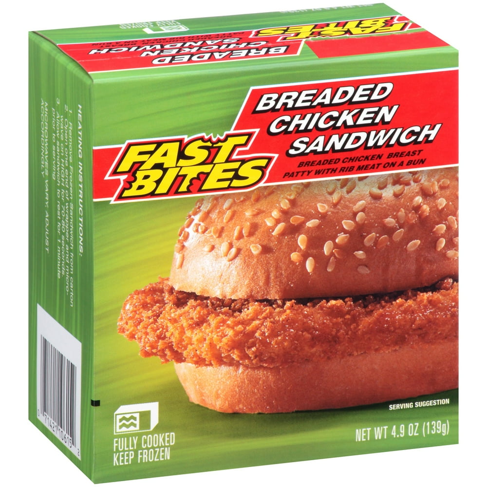 Fast Bites Breaded Chicken Sandwich 4.9 oz. Box - Walmart.com - Walmart.com