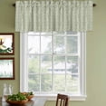 thumbnail image 3 of 2 Pack Valances for Window, Sage Green Spring Leaves Short Curtains for Kitchen Bedroom Living Room, Pastoral Botanical Striped Flowers Rod Pocket Small Window Treatment Valance Drapes 42 x 18 Inch, 3 of 8