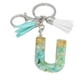 thumbnail image 1 of pstuiky Llavero con borla verde, colgante de cristal, lámina dorada, joyería de piedra, colgante, bolso, llavero, 1 of 2