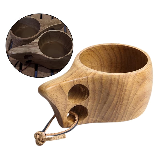 Taza Kuksa hecha a , taza de ligera y para acampar libre, taza para beber, taza para campamento 15x6.5x9cm DYNWAVEMX Tazas de café de madera