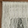 thumbnail image 3 of Roses Ivory Lace Window Treatment; Scallop and 38L Swag Valances, 1-63L, 2-84L Panels Set, 3 of 5