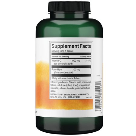 スワンソン ビタミンC ローズヒップ 1,000mg タブレット 250粒《約6ヵ月分》 SWANSON VitaminC Rose Hips スキンケア サプリメント 美容 健康