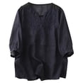 thumbnail image 1 of Pisexur Hauts pour Femmes T-Shirts Décontractés à Manches Courtes à Col Rond d'Été Amples Blouse, 1 of 8