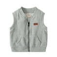 thumbnail image 2 of Little Boys Girls Vest Jacket Zip Up Spring Fall for1-6T, 2 of 9