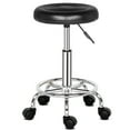 thumbnail image 5 of Tcbosik Modern Round Rolling Stool with Footrest, 18.5"-24.2" Height Adjustable PU Leather Drafting Stool for Spa Salon Tattoo Work Massage Task (Black), 5 of 10