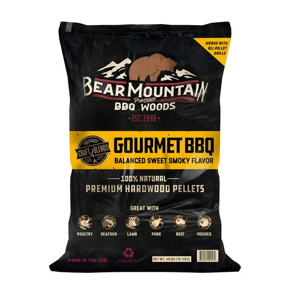 Bear Mountain Gourmet BBQ Premium Hardwood Grill Wood Pellets, 40 lbs