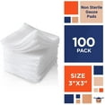 thumbnail image 3 of EZGOODZ Cotton Gauze Pads Non Sterile 3 x 3 Inch. 100 Pack of White 12-Ply Non Stick Gauze Pads Non Sterile. Disposable Absorbent Medical Gauze Squares. Breathable and Soft Surgical Gauze Pad, 3 of 7