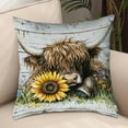 thumbnail image 4 of Uutvery Highland Cow Print Pillow Cover, 18x18 Inch Soft Plush Cozy Cushion with Cattle Design, Charming Farmhouse Decor for Bedroom and Sofa, Comfortable and Inviting Accent, 4 of 7