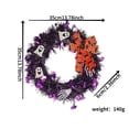 thumbnail image 3 of Halloween Wreaths for Front Door, Lighted Door Wreath Fall Wreath with Purple Lights and Glitter Ghosts Bows for Home Wall Window Party Decor, 3 of 5