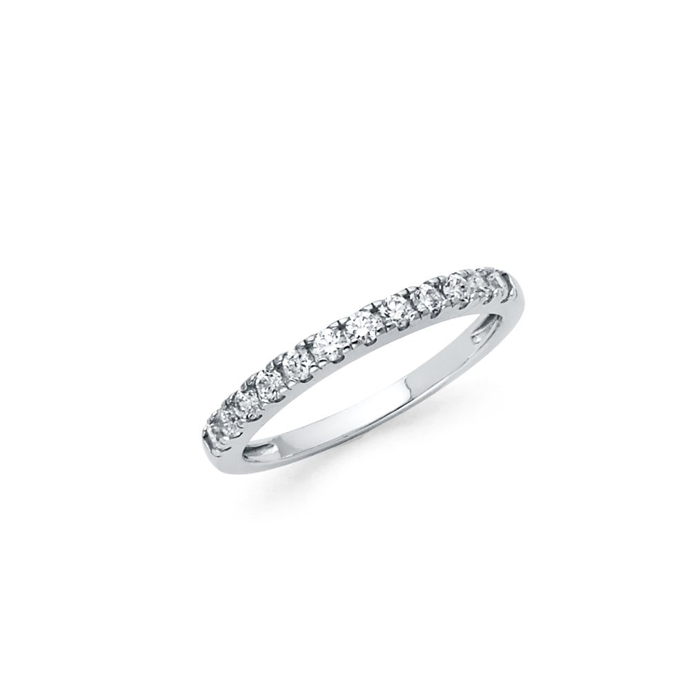 Women's 925 Solid Sterling Silver CZ Anniversary Wedding Eternity Ring Band 