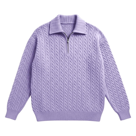 RMGVDSD Men's Knit Polo Sweater Long Sleeve Slim Fit Quarter Zip Sweater Collared Pullover Comfort Casual Golf Shirts Fashion Sweaters Dialy Versatile Blouses