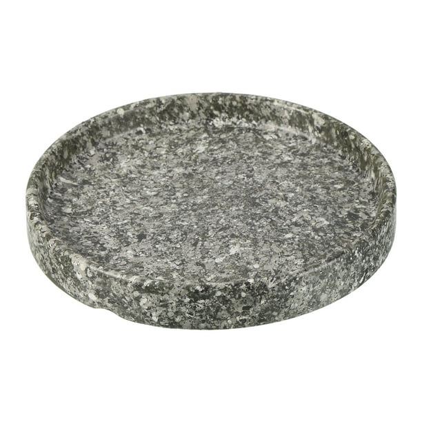 Uxcell 4.5" Plato de Cerámica Redondo para Macetas, Bandeja de Goteo, Coaster, Mármol