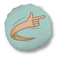 thumbnail image 1 of Gesture Hand Signal Motion Convolute Round Throw Pillow Home Decoration Cushion, 1 of 3