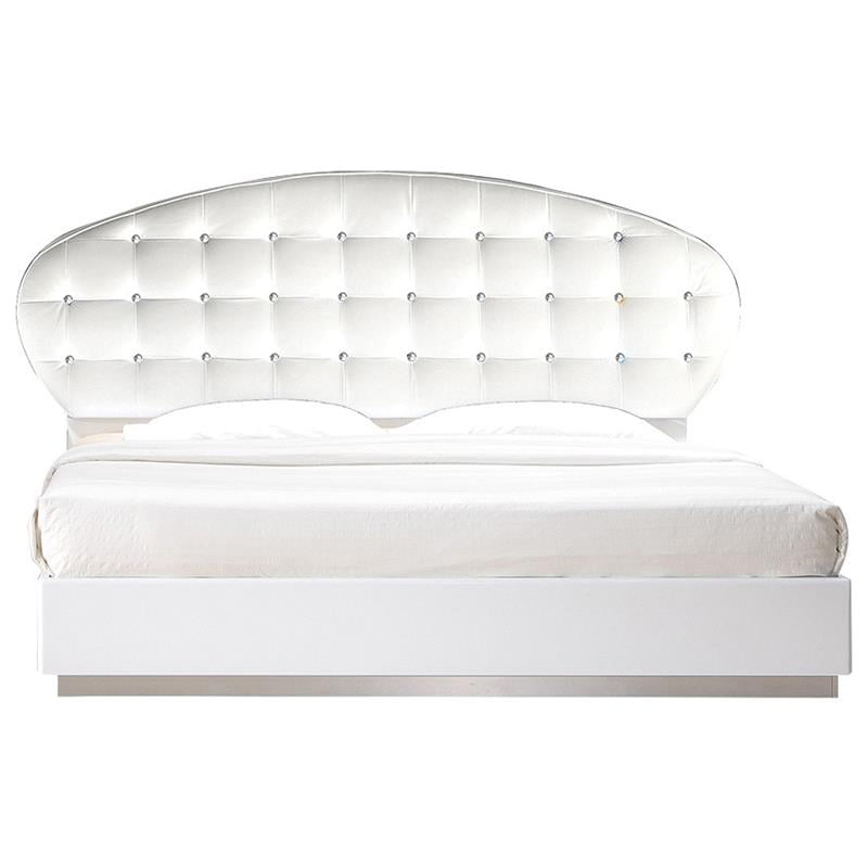 Best Master France Faux Leather, White Leather California King Bed