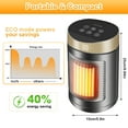 thumbnail image 5 of Wiher Space Heater, Portable Electric Heaters for Indoor Use with Thermostat and Remote, Digital Display, 12H Timer, 5 Mode, 1500W PTC Ceramic Fast Safety Heat for Office Bedroom Home, 5 of 10