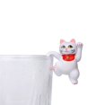 thumbnail image 3 of Mini Lucky Money Cats Figurine Hanging Cup Rim DIY Landscape Table Ornament, 3 of 6