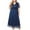 Navy, variant on Summer Plus Size Dresses for Womens 2025 Fashion Oversized V-neck Short Sleeved Pearl Embroidered Bridesmaid Dress