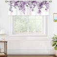 thumbnail image 4 of Purple Eucalyptus Botanical Leaves Valances Kitchen Curtains Watercolor Flower Window Drapes Floral Plants Botanical Wildflower Bedroom Bathroom Living Room Treatment Tier 1 Panel 52Wx18H Inch, 4 of 6