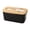 A001- Black, variant on Kitchen Organization and Storage, 6.5X4X3 Inch Black Ceramic Butter Holder with Bamboo Lid, Included Smooth Grip Butter Model with Storage Slot, Sealed Countertop Butter Crock