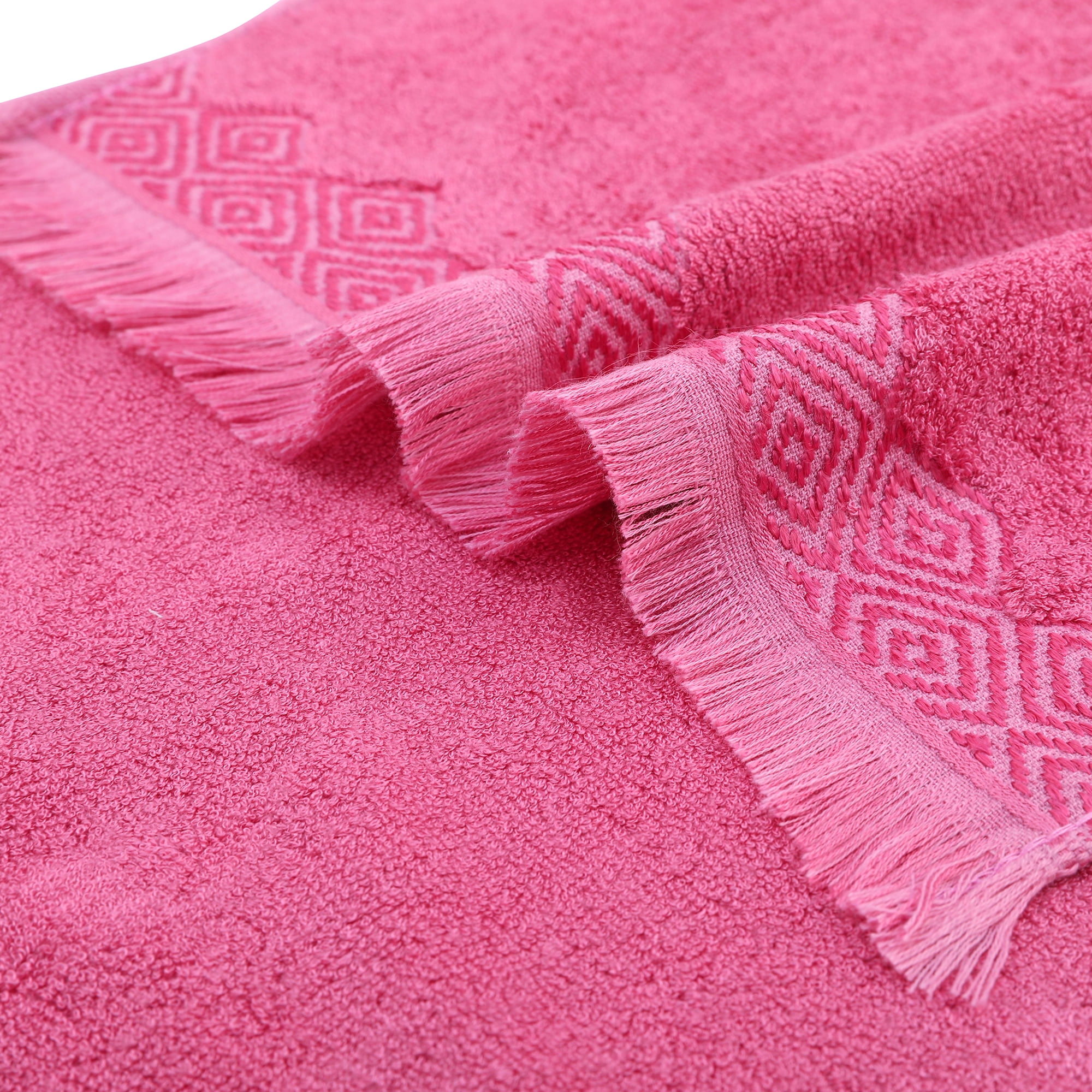 Unique Bargains Geometric Patterns Turkish Hand Towels Set of 2 Beige 13" x 29"