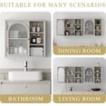thumbnail image 2 of ANHDAH Bathroom Wall Cabinet Over Toilet with 2-Door & Adjustable Shelf, Solid Wood Medicine Cabinet for Kitchen Living Room, Gray, 2 of 7