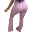 thumbnail image 2 of Frontwalk Ladies Flare Pant High Waist Trousers Elastic Waisted Bell Bottom Women Casual Pants Tummy Control Pink 2XL, 2 of 3