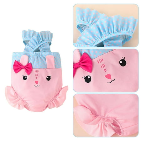 

Gubotare Swimwear Kids Bathing Baby Beach Print Bunny Swimsuit Ruffles Girls Swimwear Girls Competition Swimsuits Kids Swim Suits Pink 100