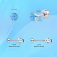 thumbnail image 5 of Limerencia Flat Back Screw Back Opal Stud Earrings, Titanium Stud Earrings for Helix Cartilage Tragus Earlobe Piercing for Women&nbsp; Men，Blue 4mm, 5 of 10