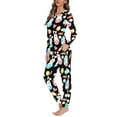 thumbnail image 2 of Renewold Flower Rabbit Women's Pajama Set Easter Long Sleeve Scoop Neck Sleepwear 2 Piece Heart Pjs Lounge Sets with Pockets Indoor Home Life Sleep Wear Size XL, 2 of 4