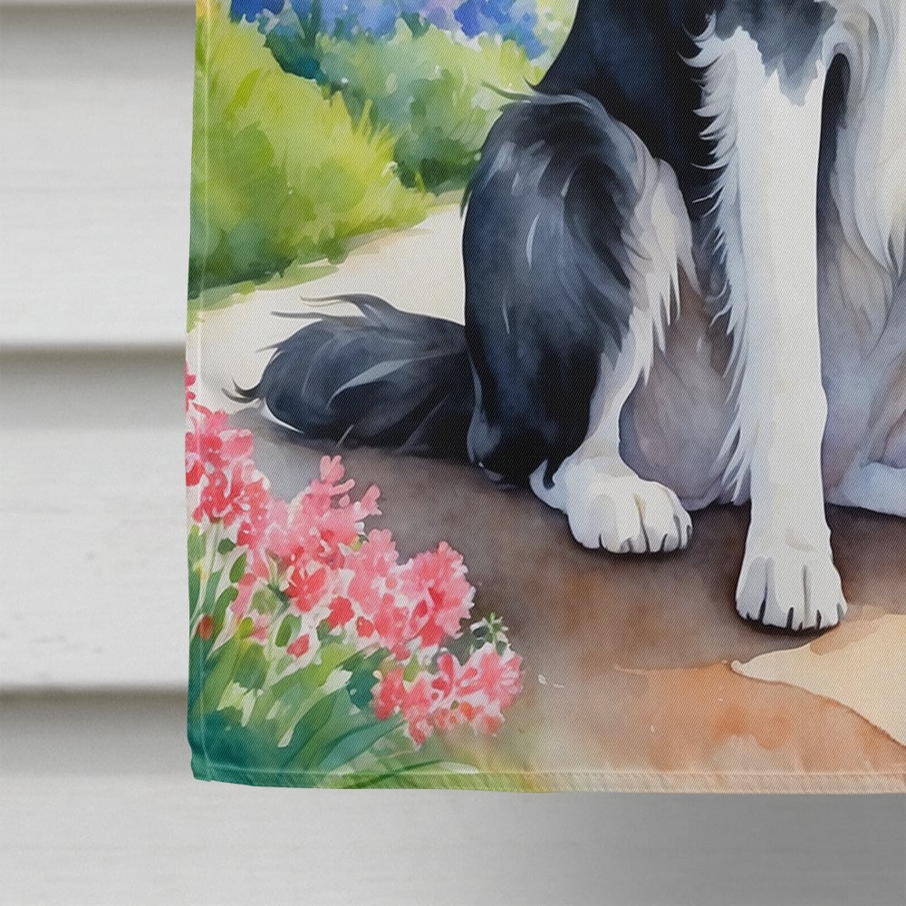 Borzoi Spring Path House Flag 28 in x 40 in