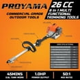 thumbnail image 4 of PROYAMA 26cc 6 in 1 Multi Functional Trimming Tools, Gas Hedge Trimmer, Weed Eater, String Trimmer, Brush Cutter, Edger, Pole Saw Chainsaw Pruner with Extension Pole, 4 of 4